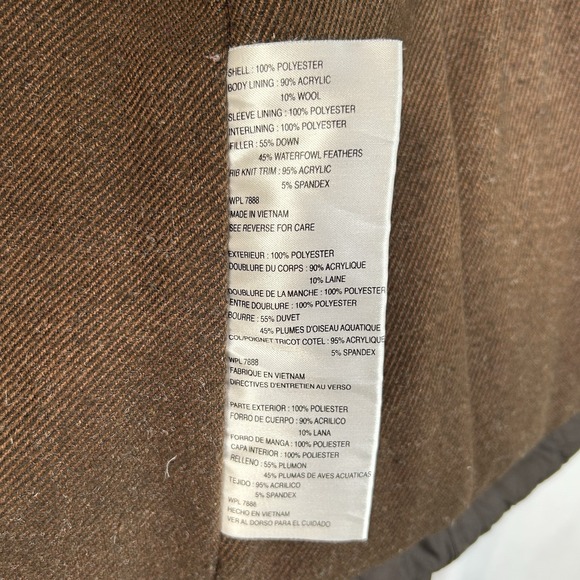 Michael Kors Women's Size Medium Puffer‎ Jacket Poly Wool Blend Chocolate Brown - Picture 10 of 14